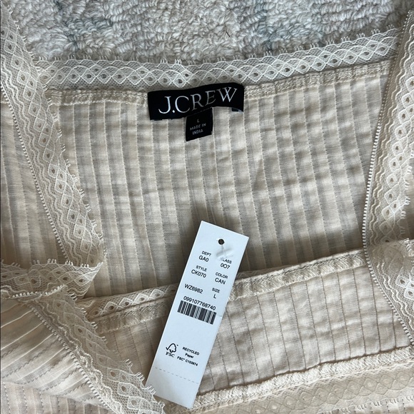 J. Crew Lace Trim Tank Top Raime Size L - Picture 7 of 9